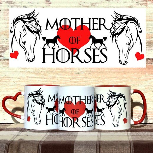 Koně "mother of horses" s červeným srdcem